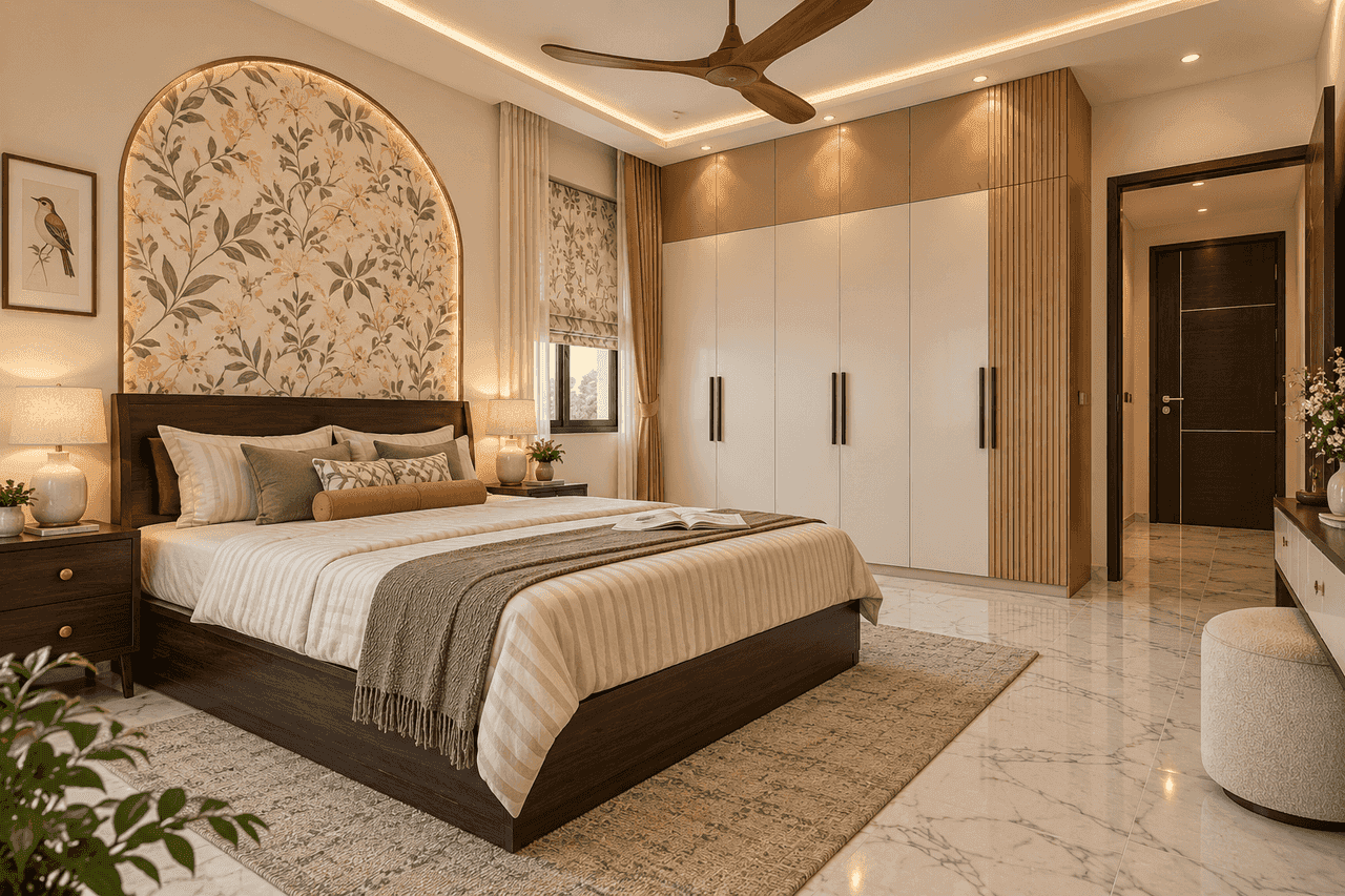 Bedroom interior by Urbanline Interiors